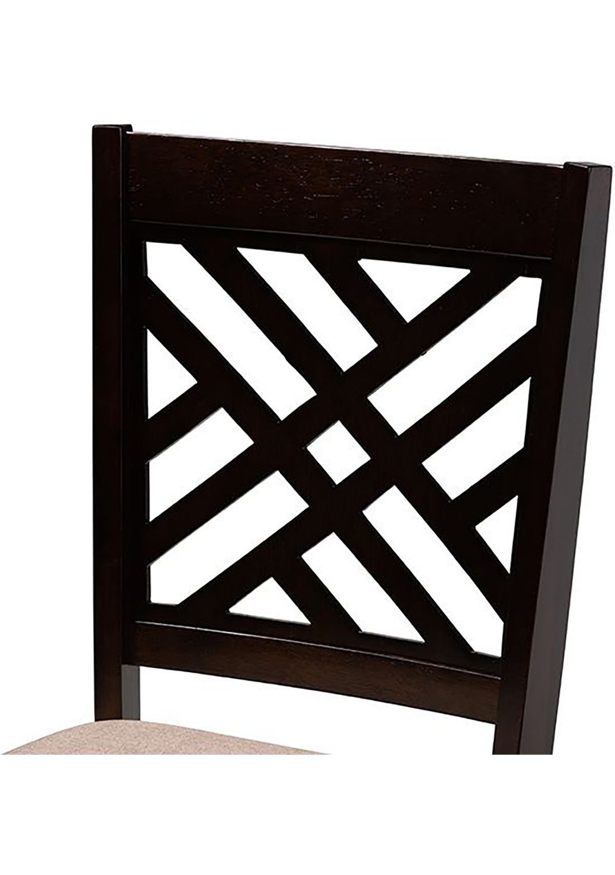 Caron Modern and Contemporary Sand Fabric Upholstered Espresso Brown Finished Wood 5-Piece Dining Set