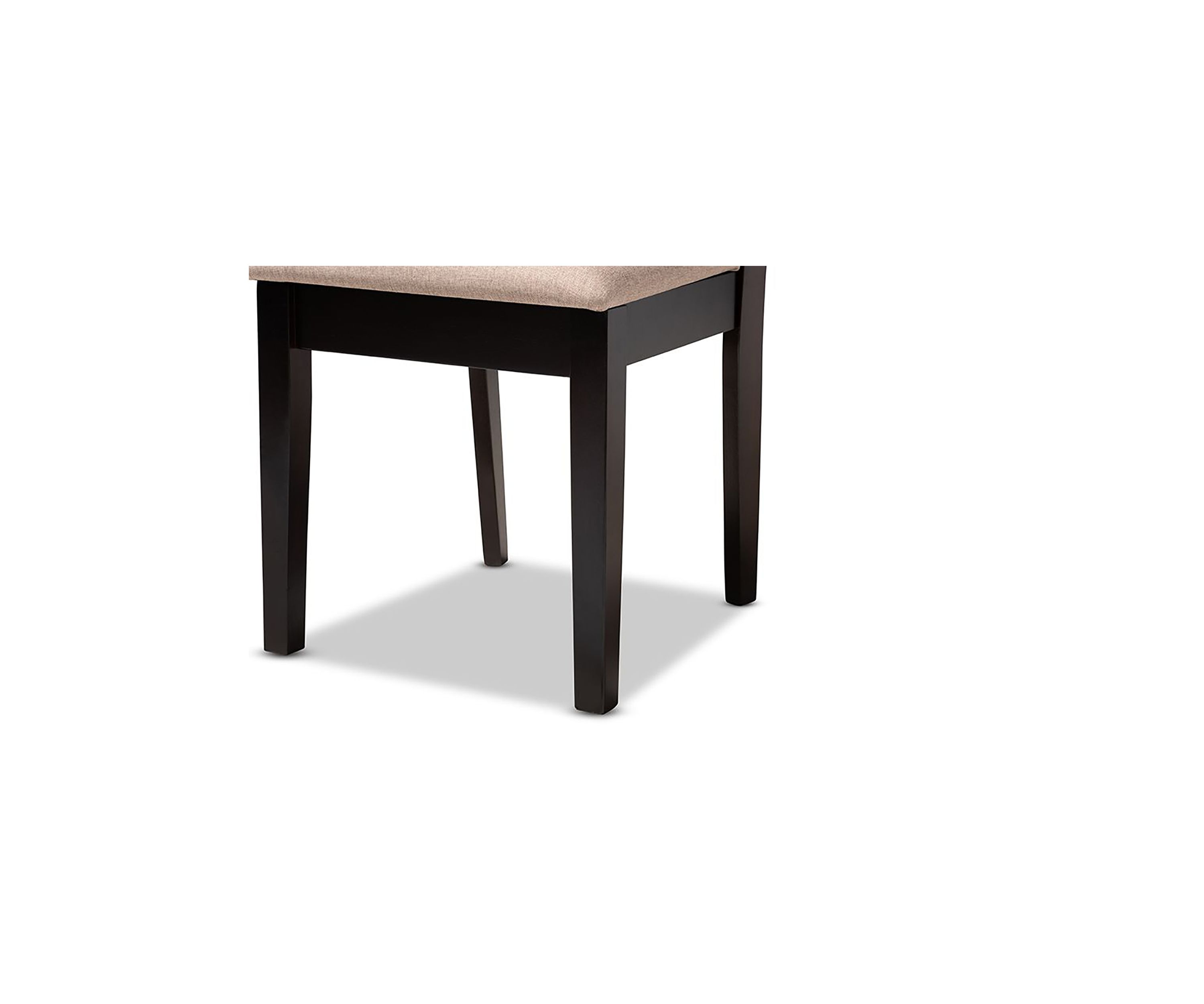 Caron Modern and Contemporary Sand Fabric Upholstered Espresso Brown Finished Wood Dining Chair