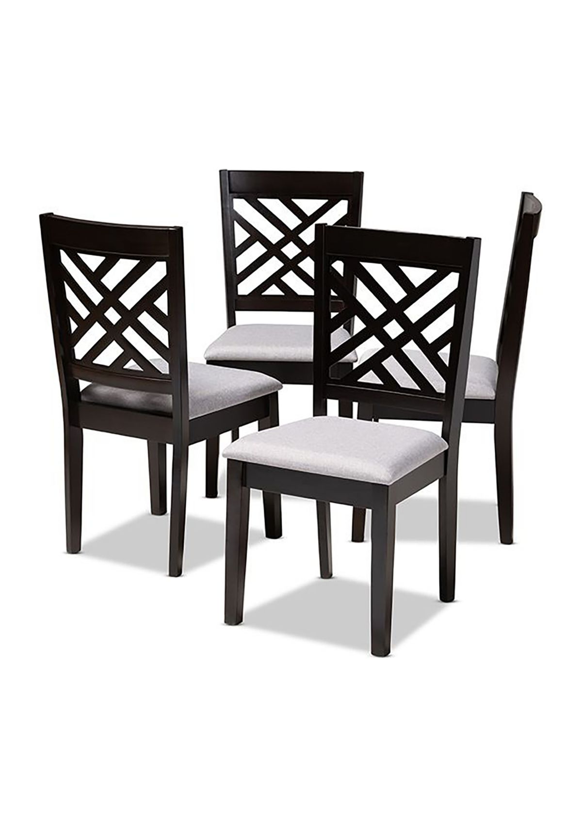 Caron Modern and Contemporary Gray Fabric Upholstered Espresso Brown Finished Wood Dining Chair