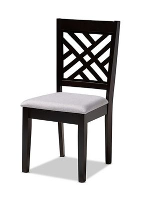 Caron Modern and Contemporary Gray Fabric Upholstered Espresso Brown Finished Wood Dining Chair