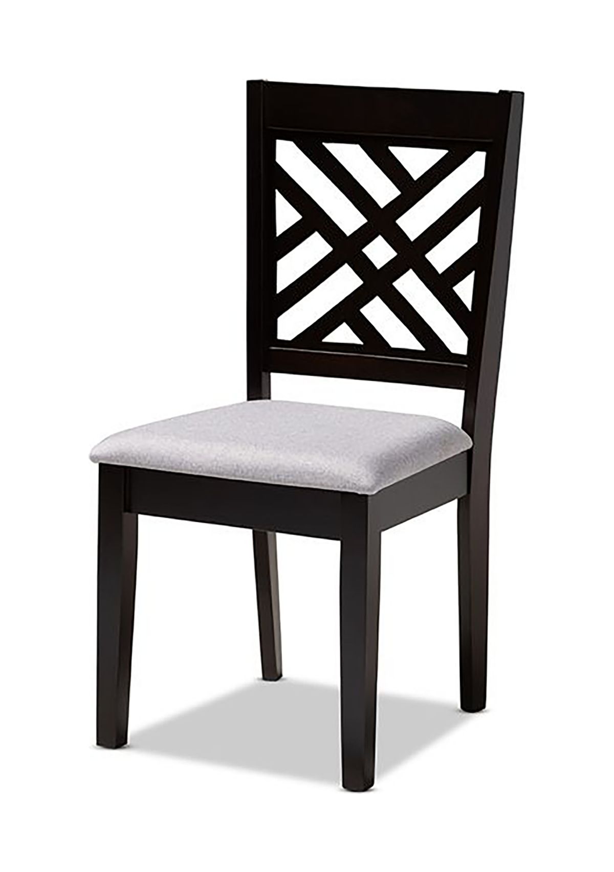 Caron Modern and Contemporary Gray Fabric Upholstered Espresso Brown Finished Wood Dining Chair