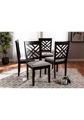 Caron Modern and Contemporary Gray Fabric Upholstered Espresso Brown Finished Wood Dining Chair