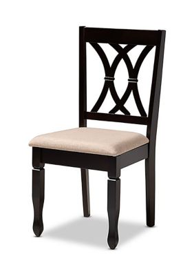 Reneau Modern and Contemporary Sand Fabric Upholstered Espresso Brown Finished Wood Dining Chair