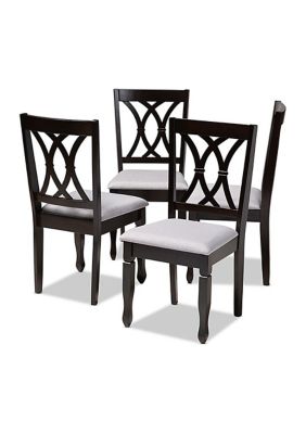 Baxton Studio Reneau Modern and Contemporary Gray Fabric Upholstered Espresso Brown Finished Wood Dining Chair