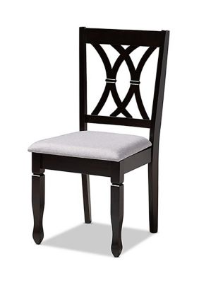 Reneau Modern and Contemporary Gray Fabric Upholstered Espresso Brown Finished Wood Dining Chair