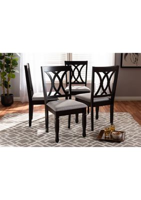 Reneau Modern and Contemporary Gray Fabric Upholstered Espresso Brown Finished Wood Dining Chair