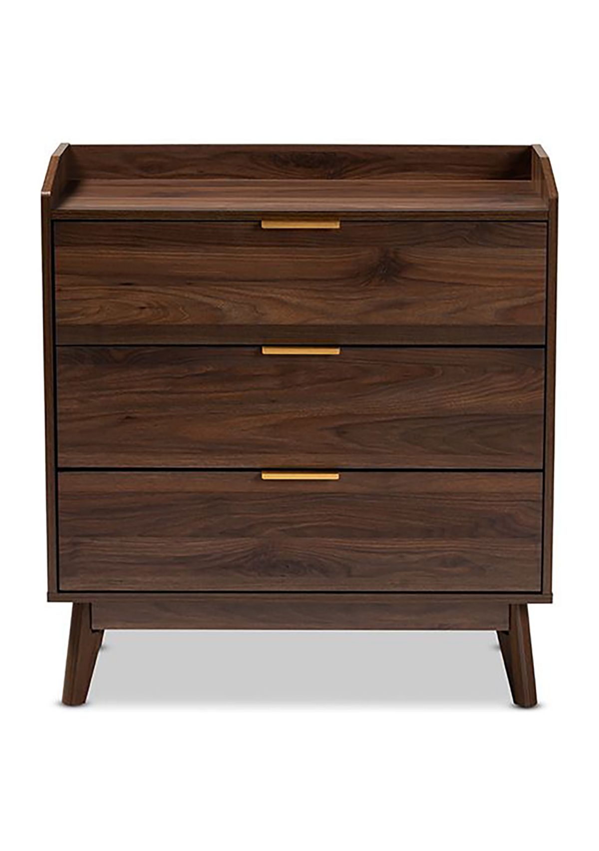 Lena Mid-Century Modern Walnut Brown Finished 3-Drawer Wood Chest