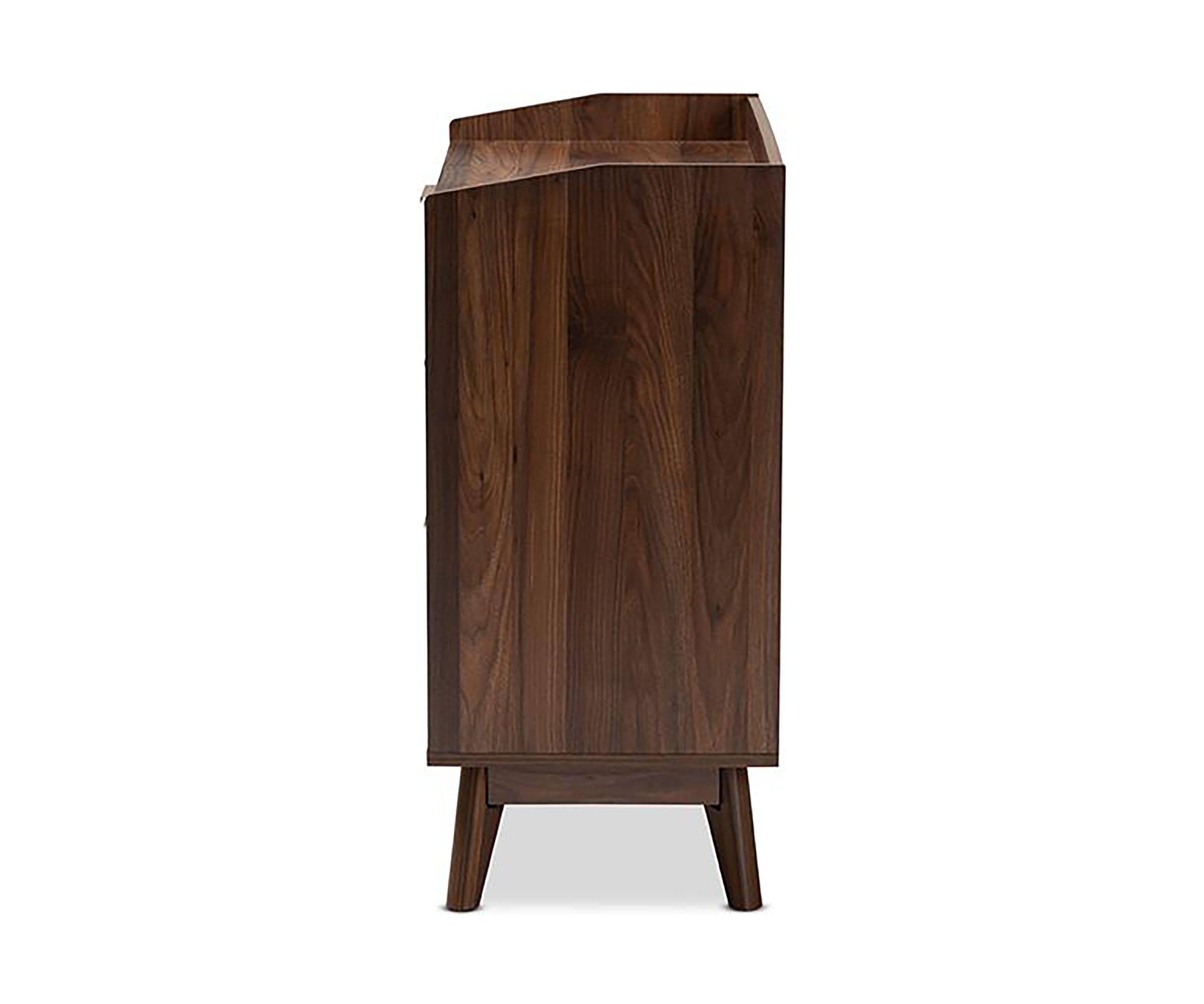 Lena Mid-Century Modern Walnut Brown Finished 3-Drawer Wood Chest