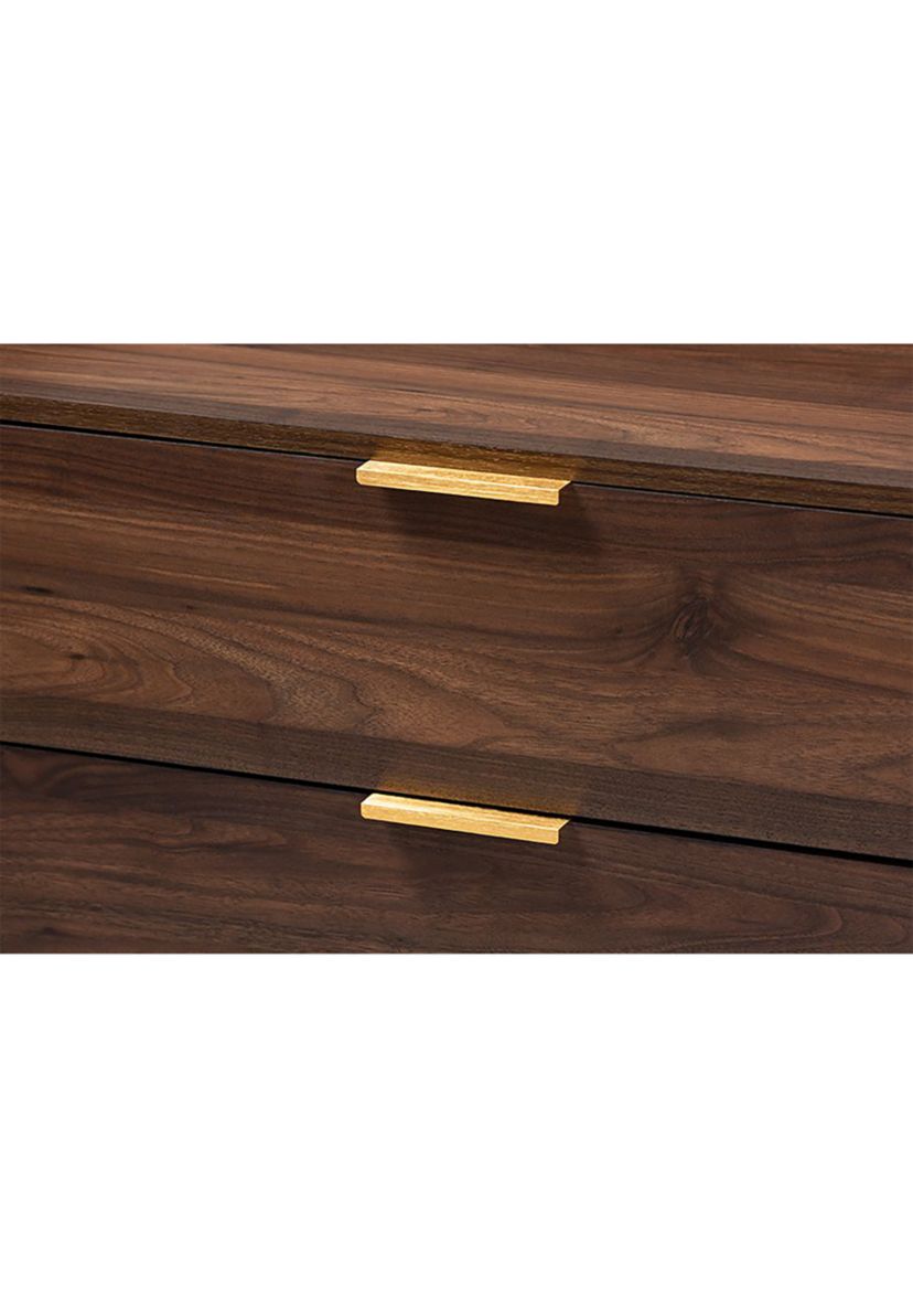Lena Mid-Century Modern Walnut Brown Finished 3-Drawer Wood Chest