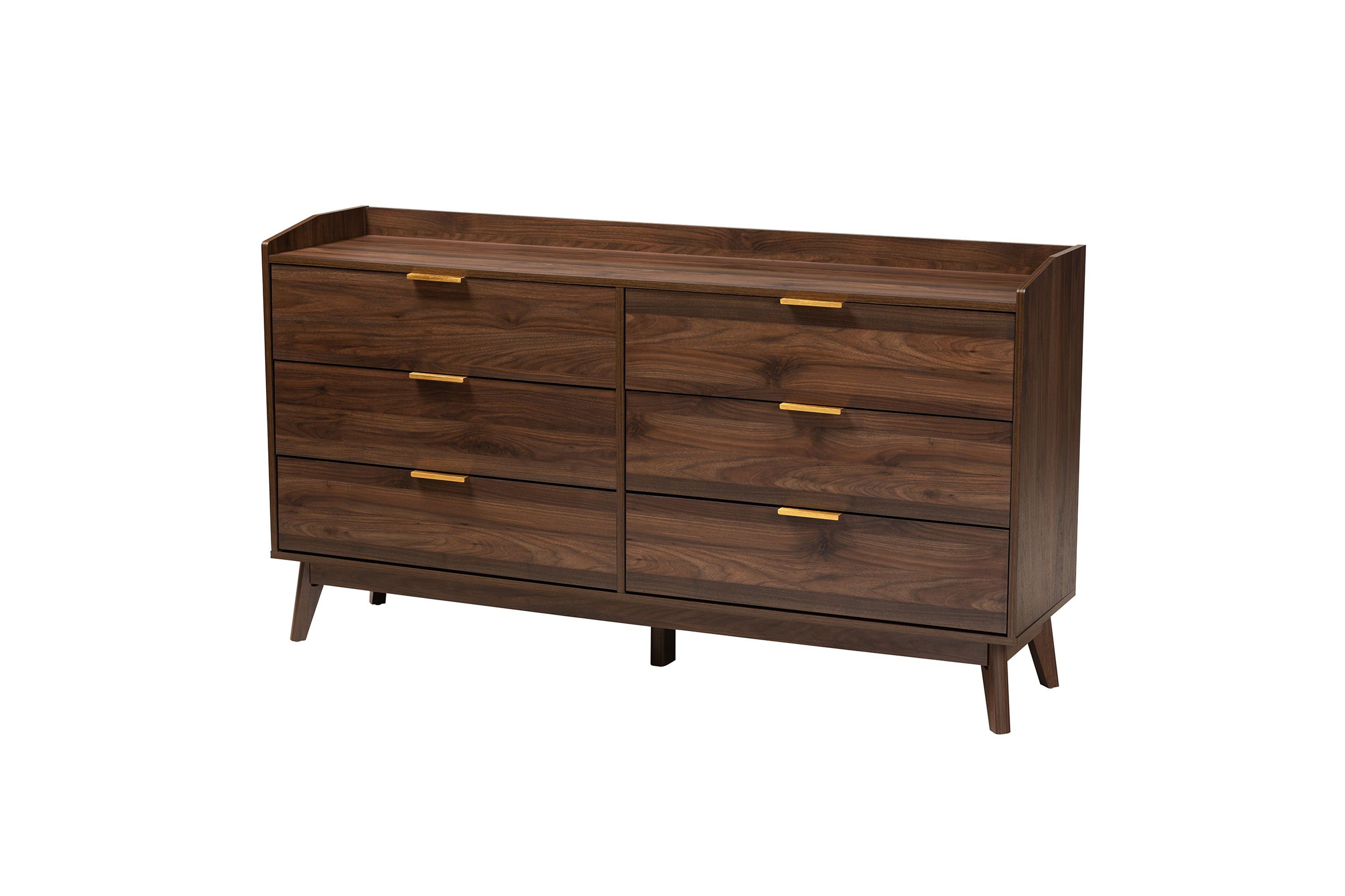 Lena Mid-Century Modern Walnut Brown Finished Wood 3-Piece Storage Set