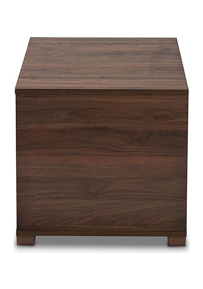 Jasper Modern and Contemporary Walnut Brown Finished 2-Door Wood Cat Litter Box Cover House