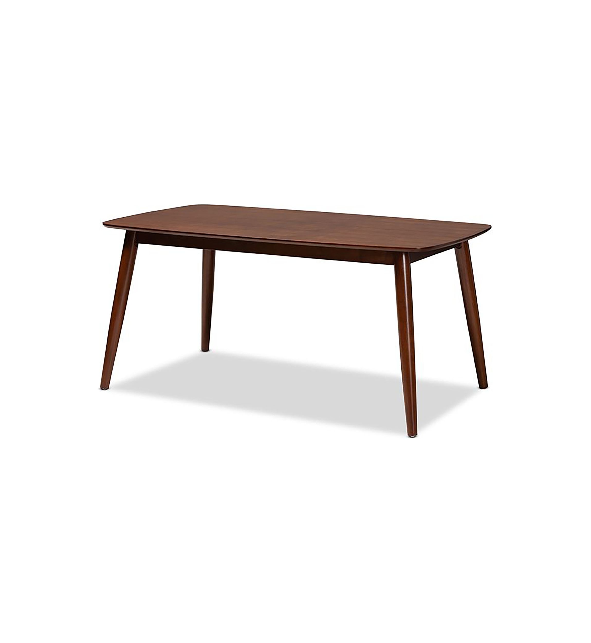 Edna Mid-Century Modern Walnut Finished Wood Dining Table