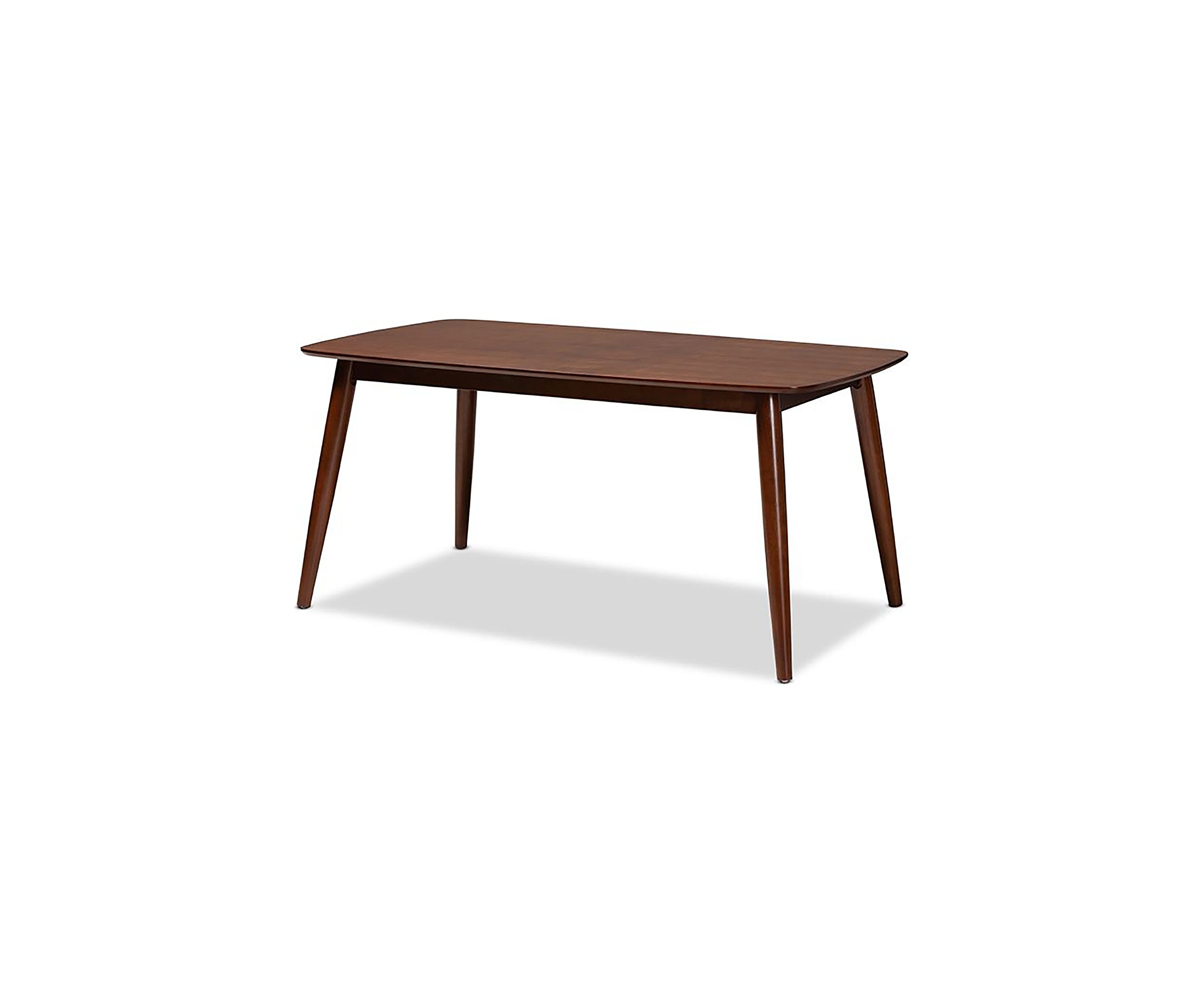 Edna Mid-Century Modern Walnut Finished Wood Dining Table