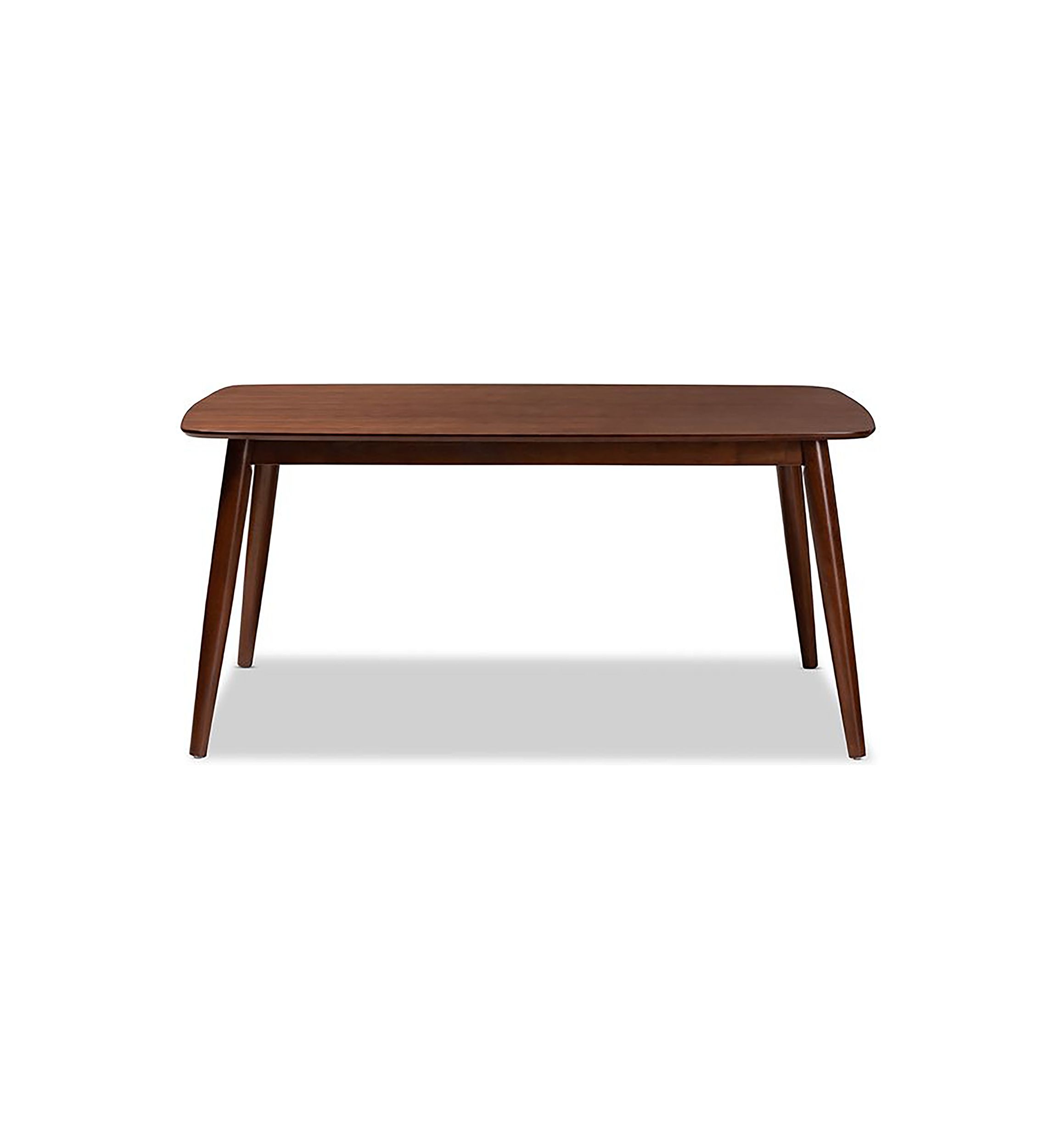 Edna Mid-Century Modern Walnut Finished Wood Dining Table