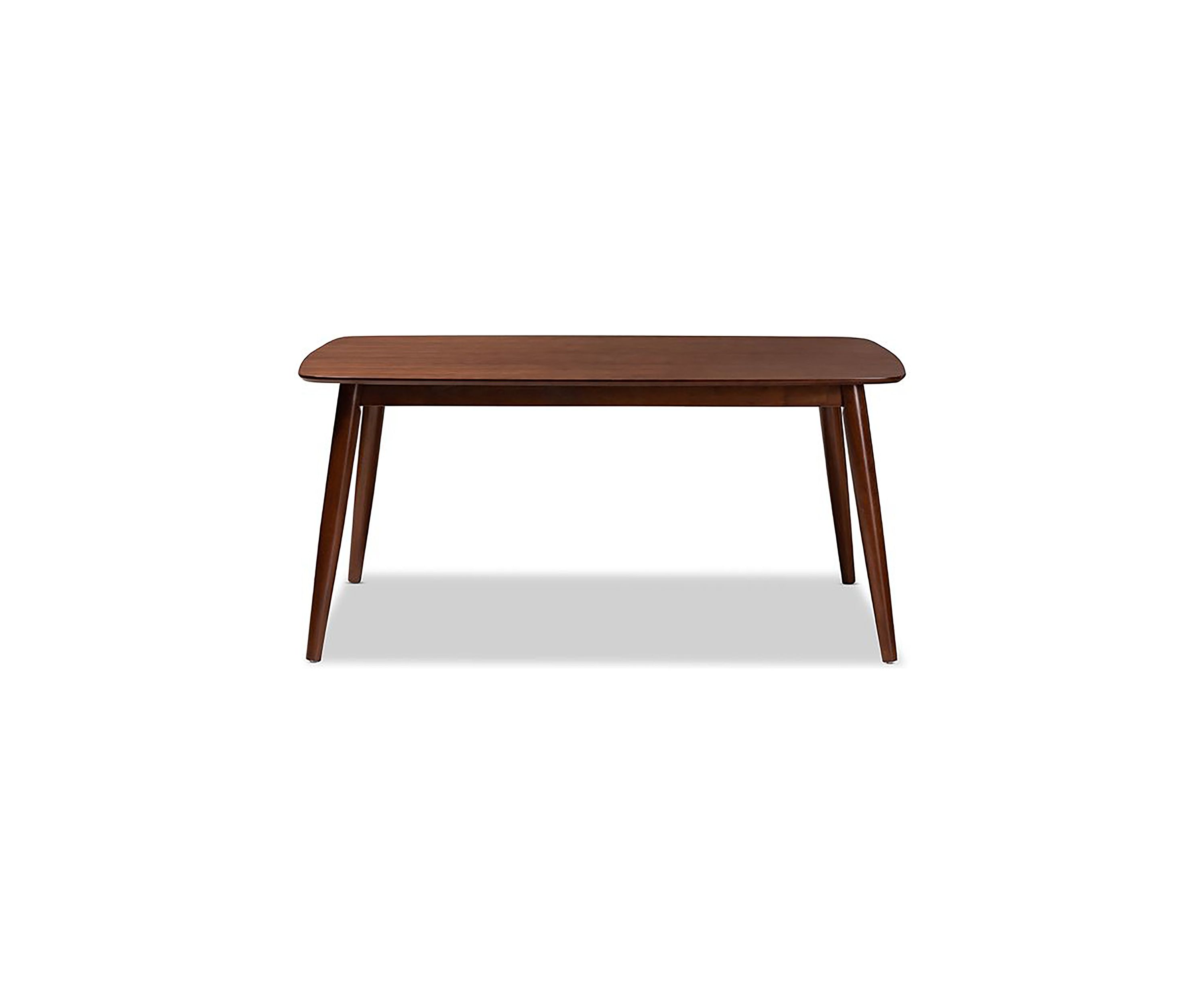 Edna Mid-Century Modern Walnut Finished Wood Dining Table