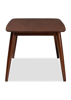 Edna Mid-Century Modern Walnut Finished Wood Dining Table