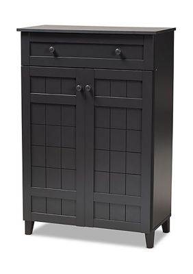 Glidden Modern and Contemporary Dark Grey Finished 5-Shelf Wood Shoe Storage Cabinet with Drawer