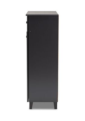 Glidden Modern and Contemporary Dark Grey Finished 5-Shelf Wood Shoe Storage Cabinet with Drawer