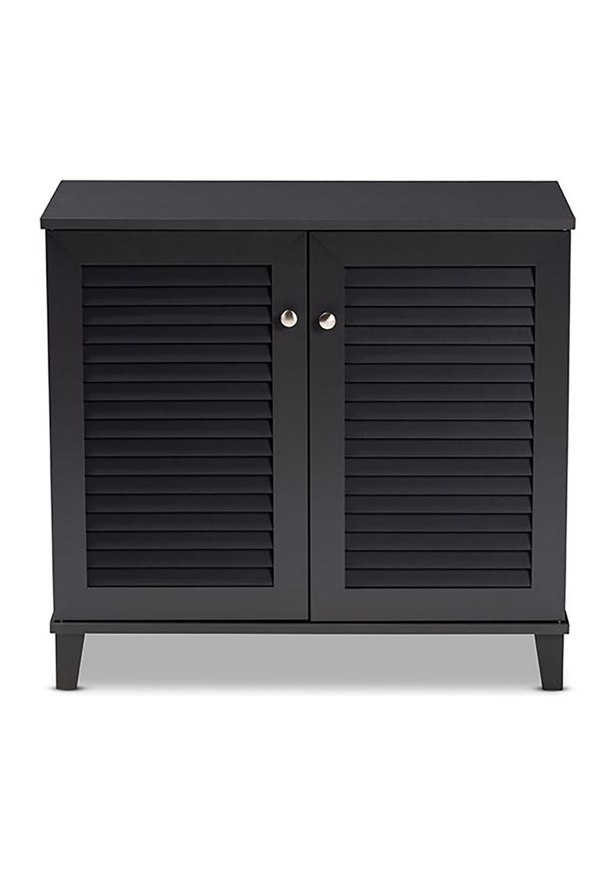 Coolidge Modern and Contemporary Dark Grey Finished 4-Shelf Wood Shoe Storage Cabinet