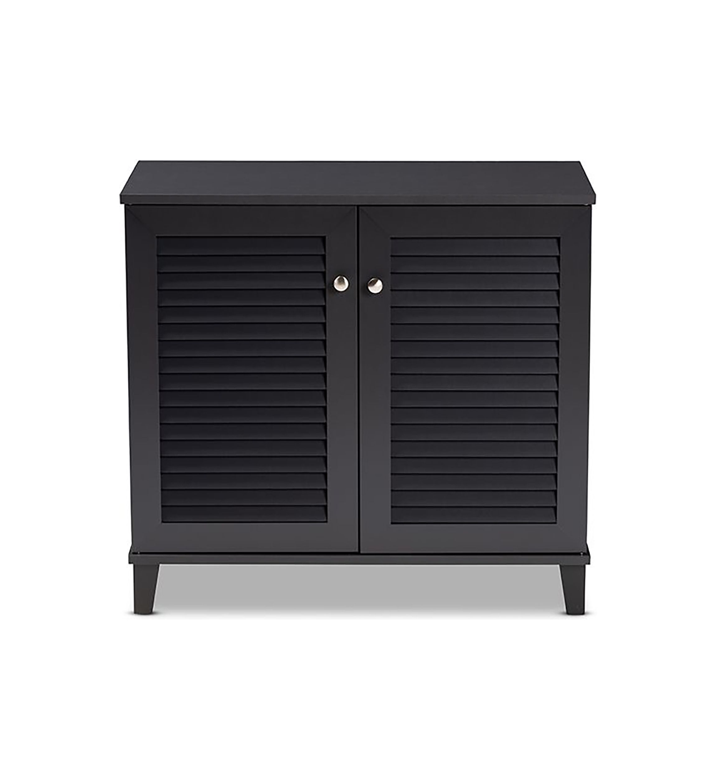 Coolidge Modern and Contemporary Dark Grey Finished 4-Shelf Wood Shoe Storage Cabinet