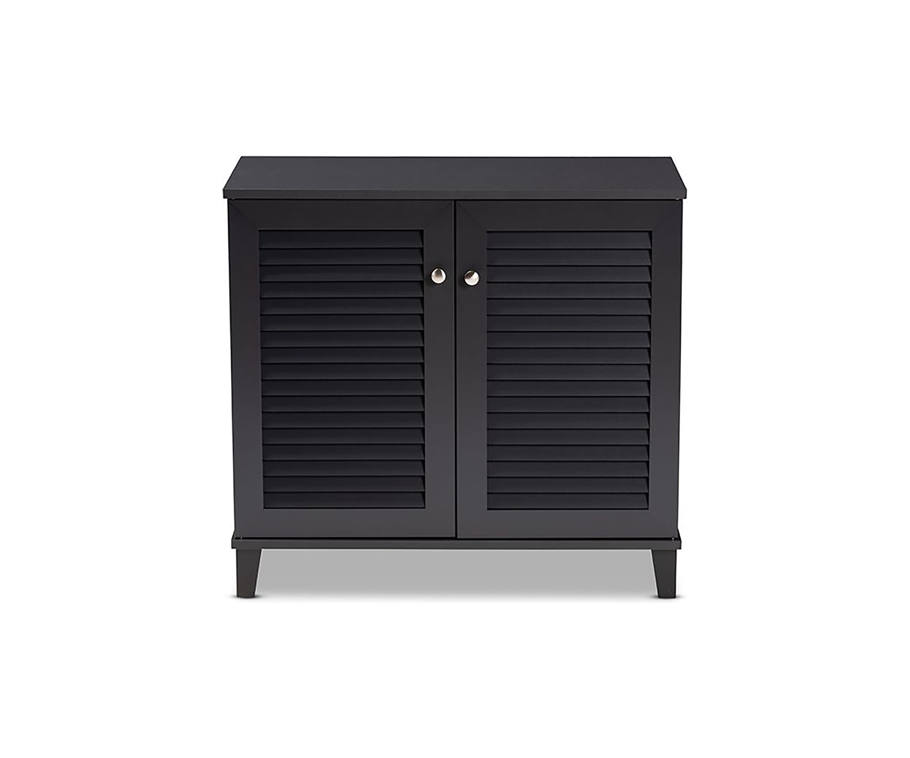 Coolidge Modern and Contemporary Dark Grey Finished 4-Shelf Wood Shoe Storage Cabinet