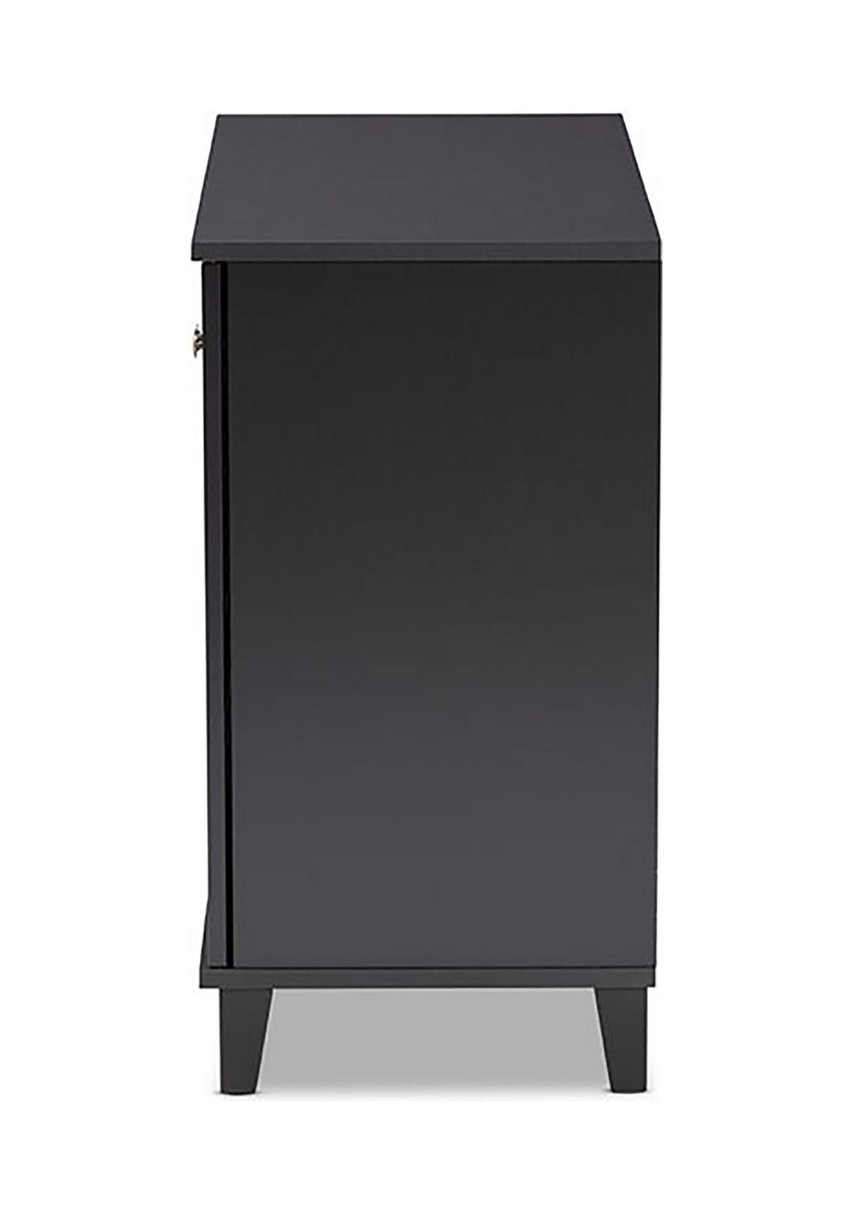 Coolidge Modern and Contemporary Dark Grey Finished 4-Shelf Wood Shoe Storage Cabinet