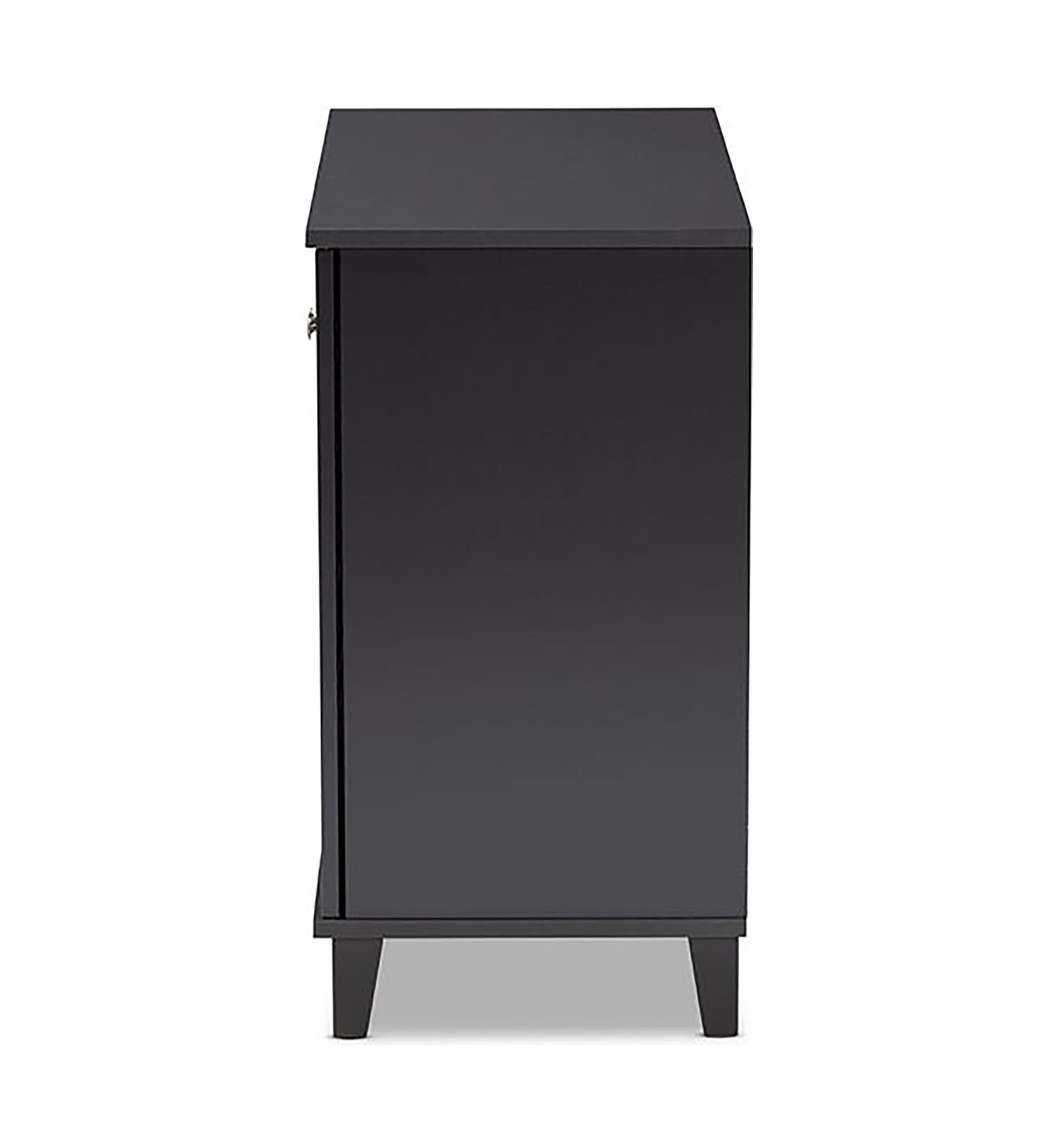 Coolidge Modern and Contemporary Dark Grey Finished 4-Shelf Wood Shoe Storage Cabinet