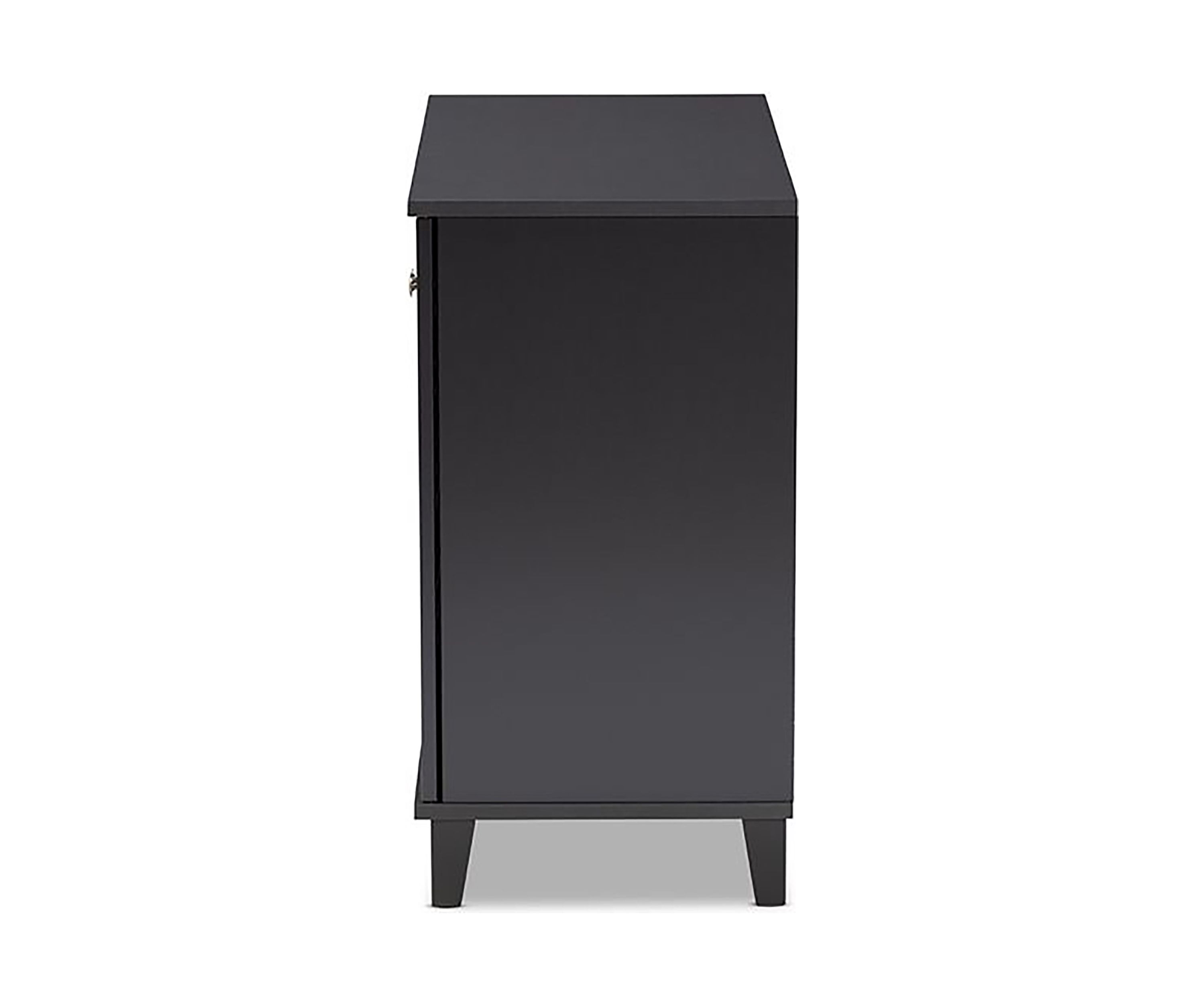 Coolidge Modern and Contemporary Dark Grey Finished 4-Shelf Wood Shoe Storage Cabinet