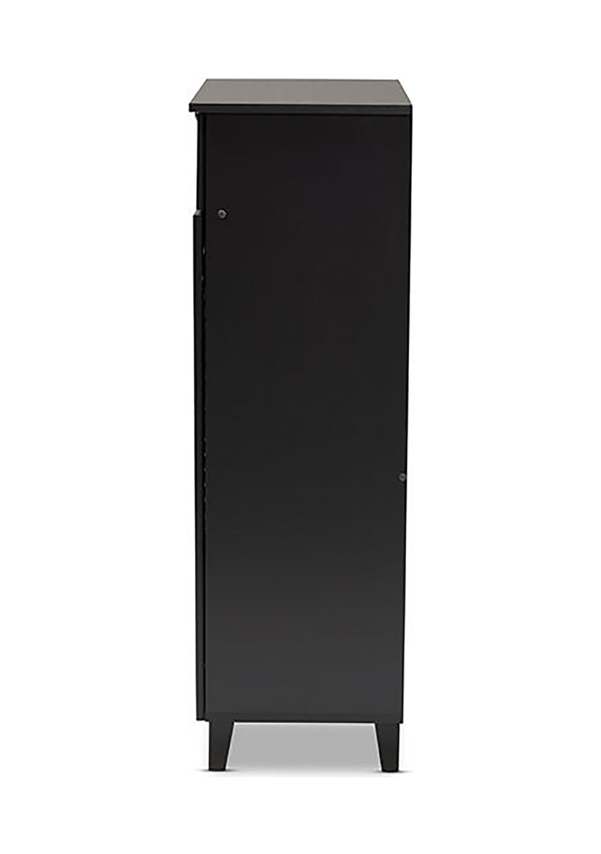 Coolidge Modern and Contemporary Dark Grey Finished 5-Shelf Wood Shoe Storage Cabinet with Drawer