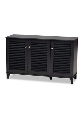 Coolidge Modern and Contemporary Dark Grey Finished 8-Shelf Wood Shoe Storage Cabinet