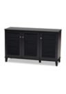 Coolidge Modern and Contemporary Dark Grey Finished 8-Shelf Wood Shoe Storage Cabinet