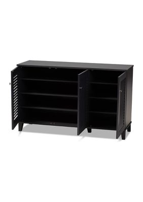 Coolidge Modern and Contemporary Dark Grey Finished 8-Shelf Wood Shoe Storage Cabinet