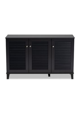 Coolidge Modern and Contemporary Dark Grey Finished 8-Shelf Wood Shoe Storage Cabinet