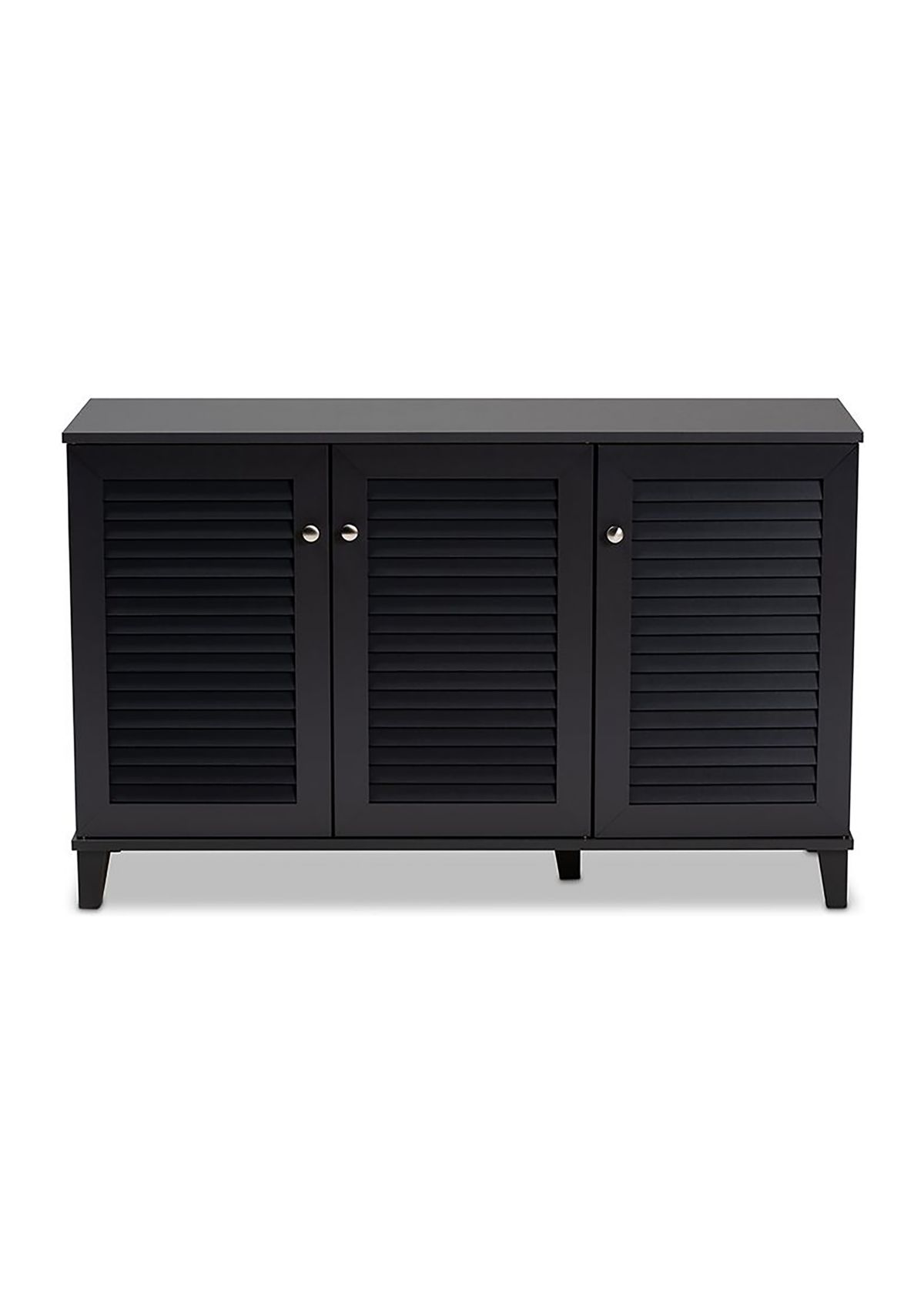 Coolidge Modern and Contemporary Dark Grey Finished 8-Shelf Wood Shoe Storage Cabinet