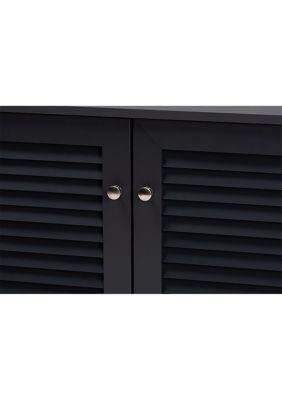 Coolidge Modern and Contemporary Dark Grey Finished 8-Shelf Wood Shoe Storage Cabinet