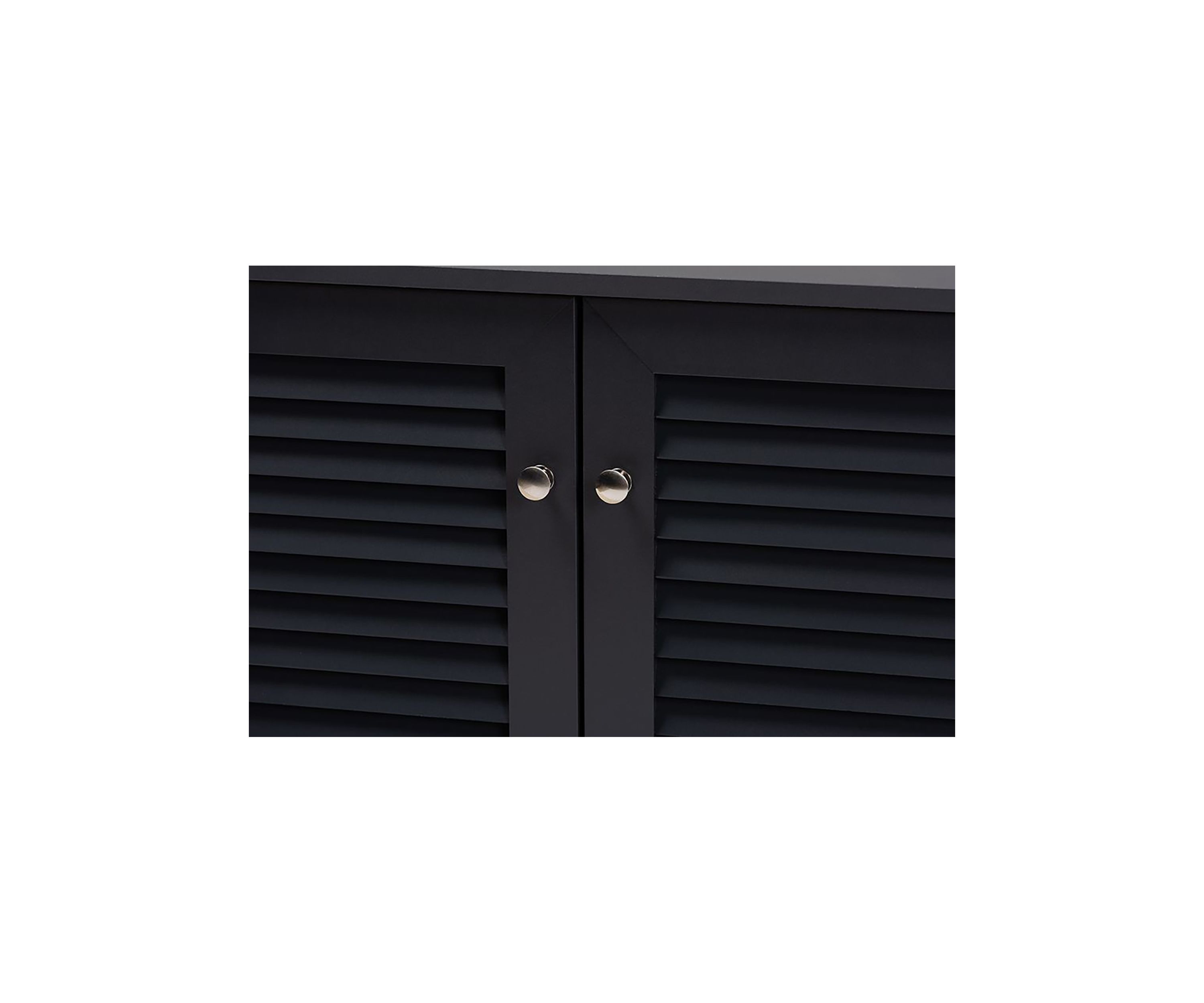 Coolidge Modern and Contemporary Dark Grey Finished 8-Shelf Wood Shoe Storage Cabinet