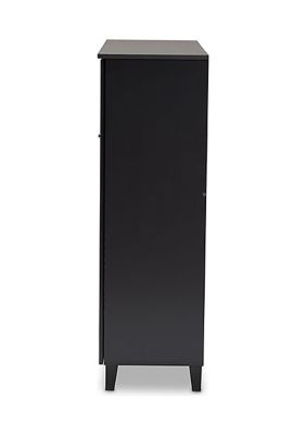 Coolidge Modern and Contemporary Dark Grey Finished -Shelf Wood Shoe Storage Cabinet with Drawer