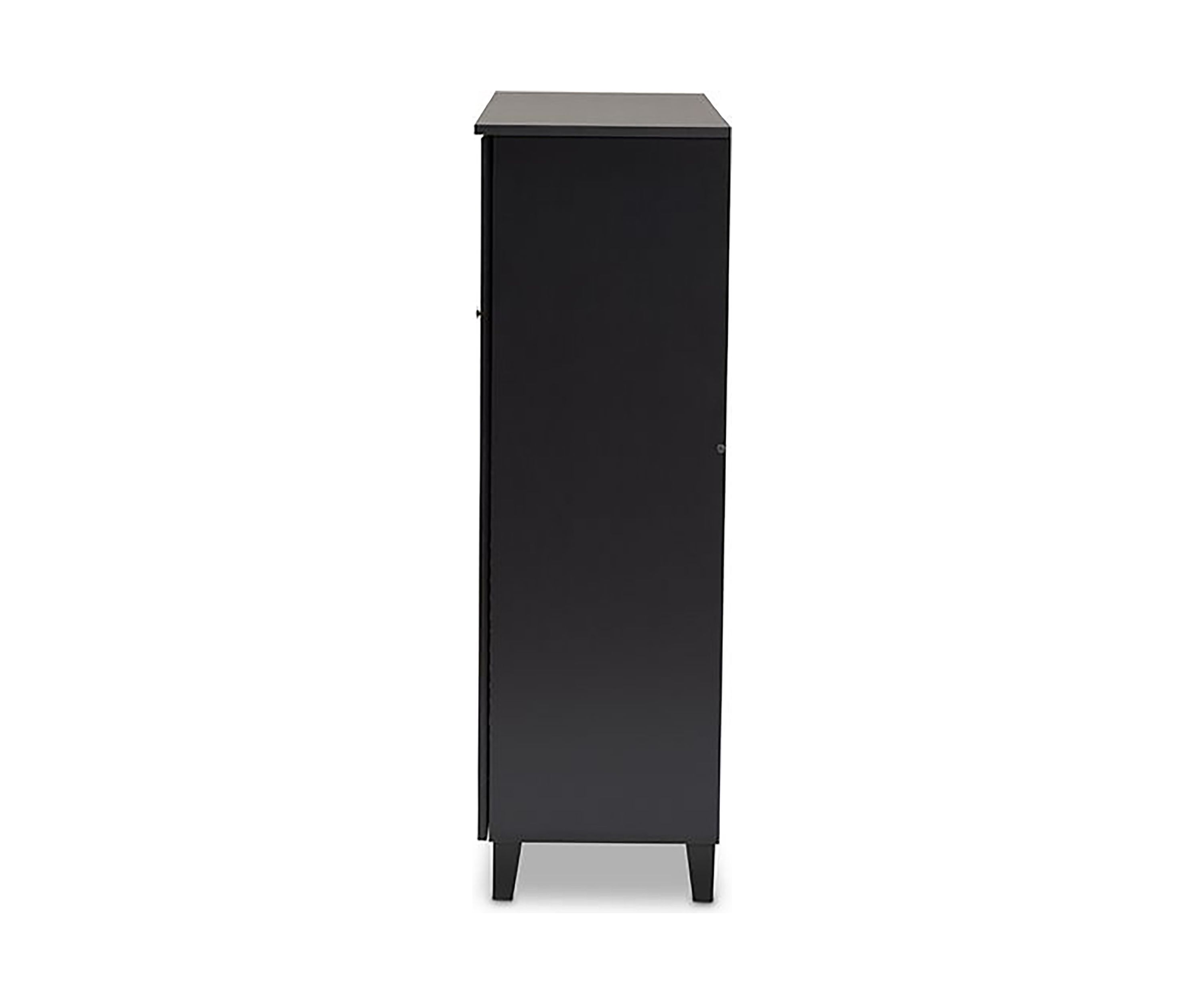 Coolidge Modern and Contemporary Dark Grey Finished 11-Shelf Wood Shoe Storage Cabinet with Drawer