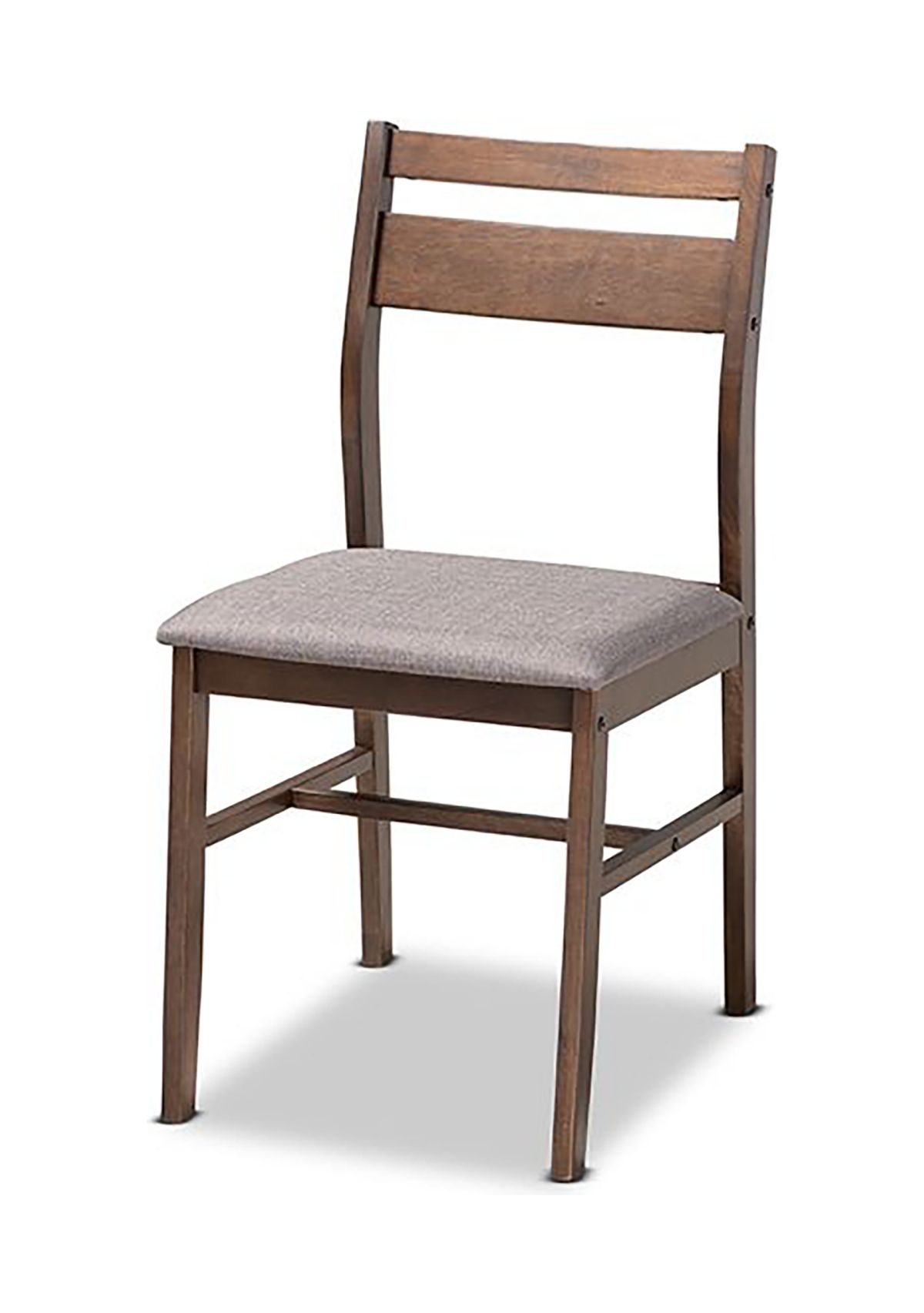 Lovy Modern and Contemporary Gray Fabric Upholstered Dark Walnut-Finished 5-Piece Wood Dining Set