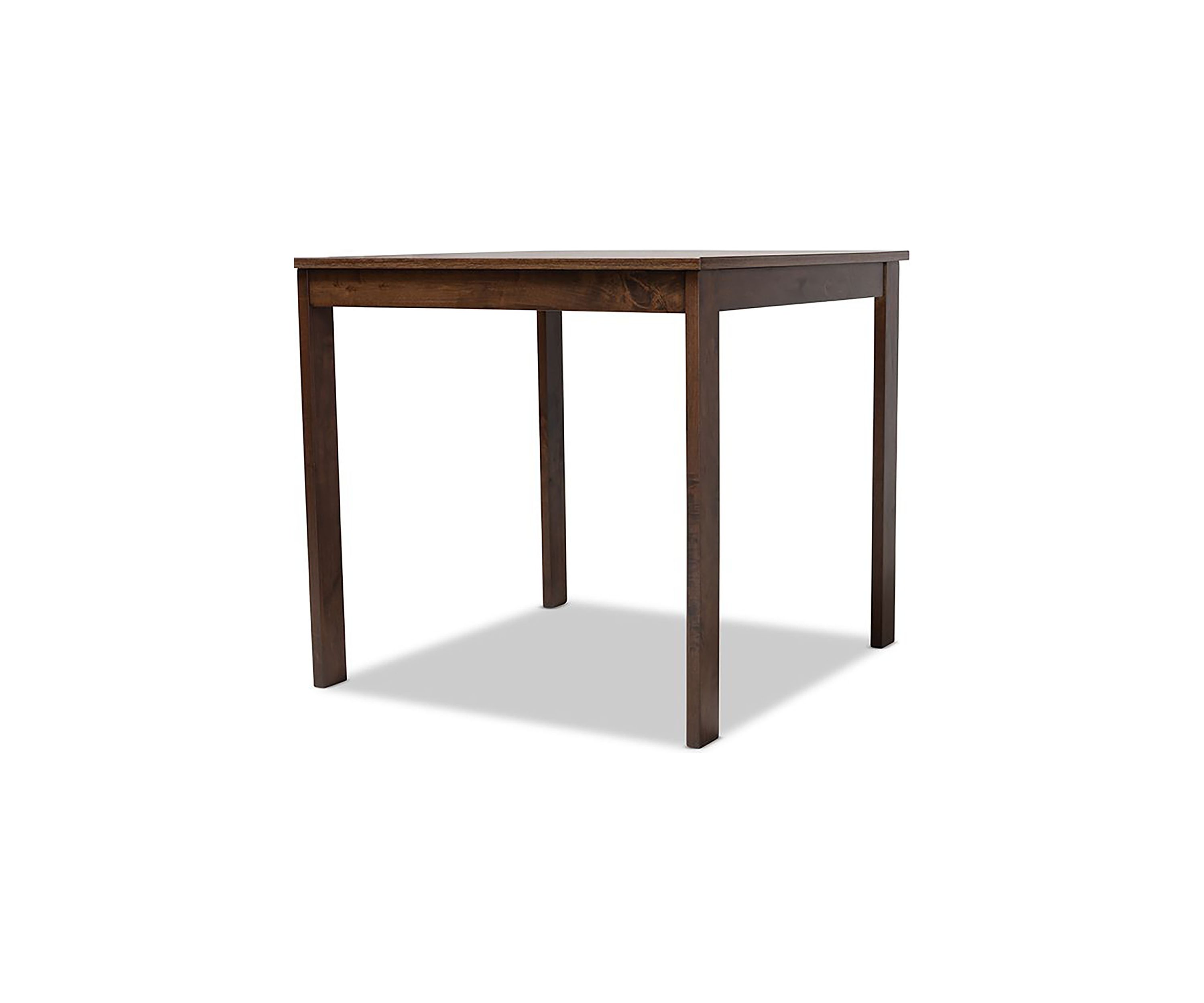 Lovy Modern and Contemporary Beige Fabric Upholstered Dark Walnut-Finished 5-Piece Wood Dining Set