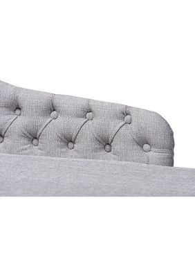 Florent Modern and Contemporary Grey Fabric Upholstered Black Finished Chaise Lounge