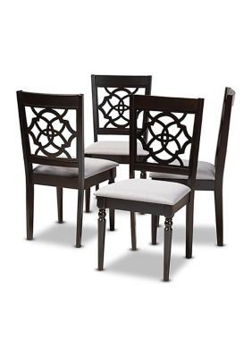 Renaud Modern and Contemporary Grey Fabric Upholstered Espresso Brown Finished Wood Dining Chair