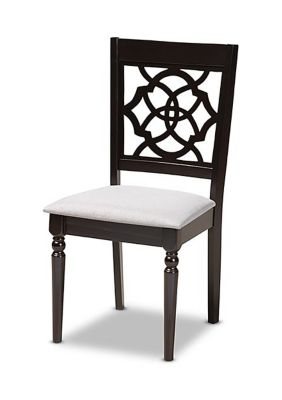Renaud Modern and Contemporary Grey Fabric Upholstered Espresso Brown Finished Wood Dining Chair