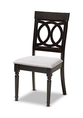 Lucie Modern and Contemporary Grey Fabric Upholstered Espresso Brown Finished Wood Dining Chair