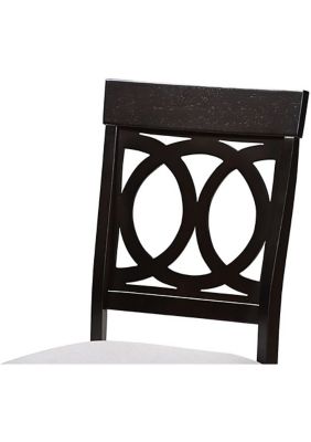 Lucie Modern and Contemporary Grey Fabric Upholstered Espresso Brown Finished Wood Dining Chair