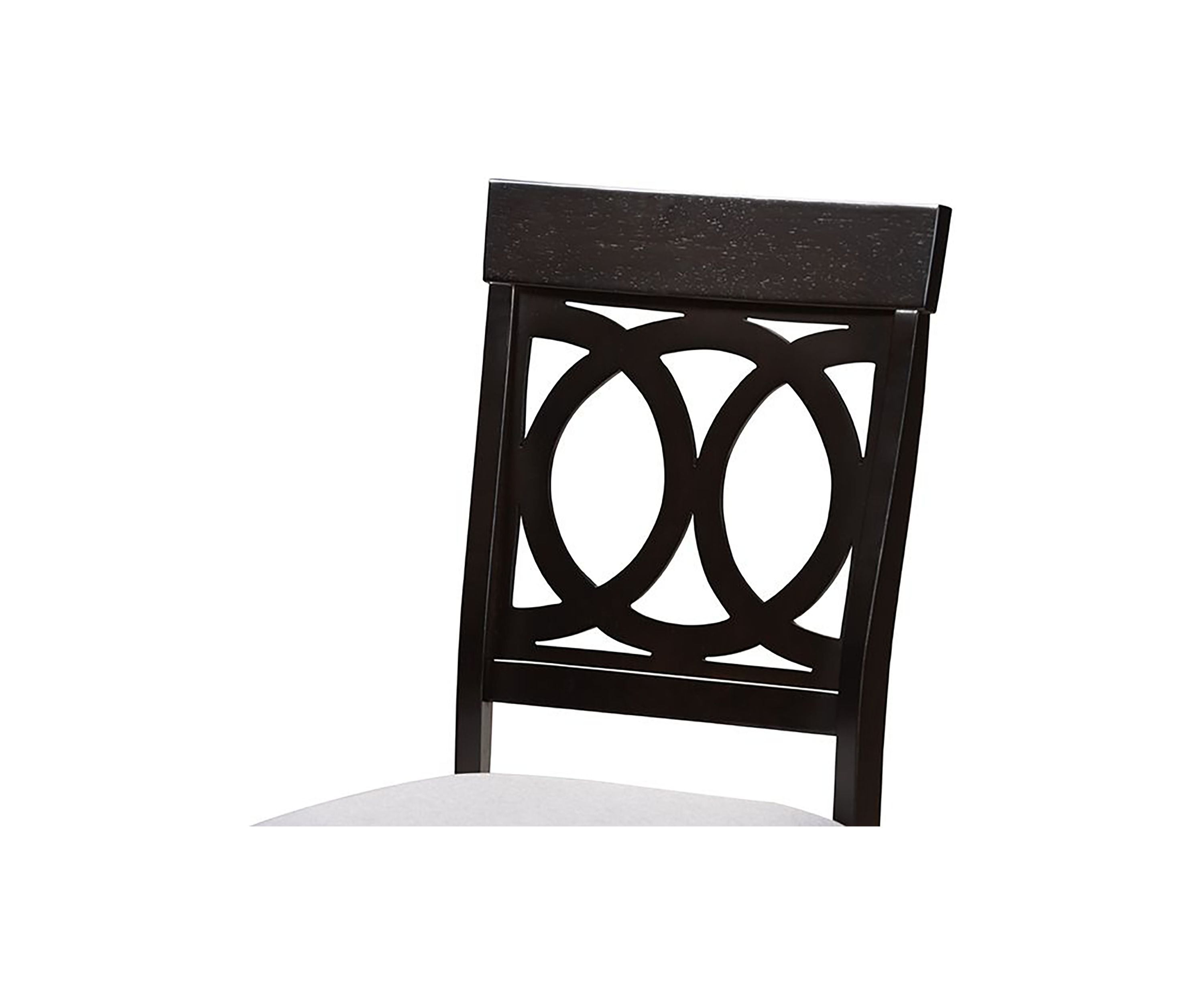 Lucie Modern and Contemporary Grey Fabric Upholstered Espresso Brown Finished Wood Dining Chair