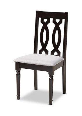 Cherese Modern and Contemporary Grey Fabric Upholstered Espresso Brown Finished Wood Dining Chair