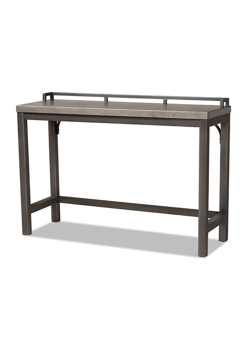 Noll Modern and Contemporary Grey Fabric Upholstered 3-Piece Multipurpose Metal Counter Table Set