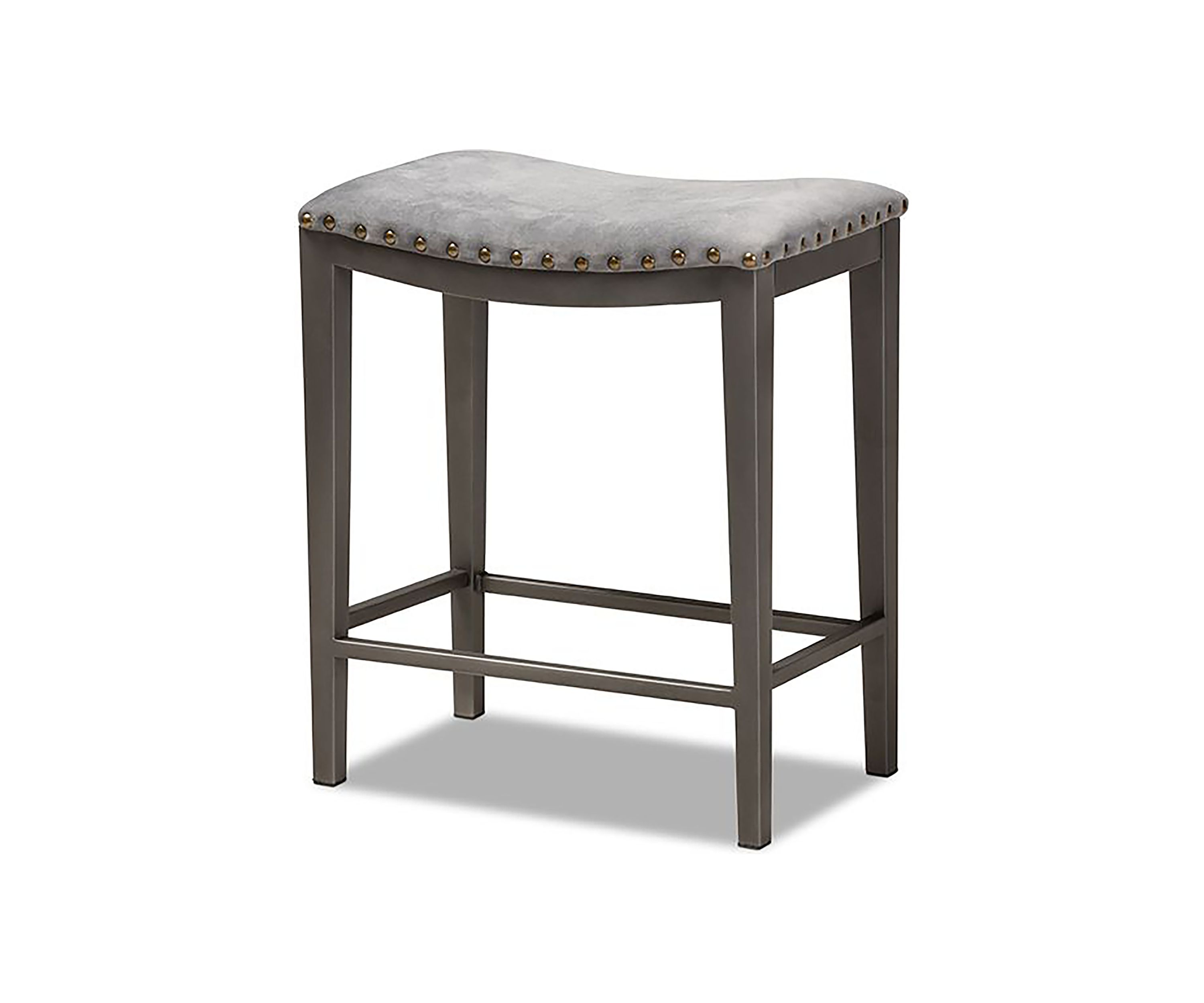 Noll Modern and Contemporary Grey Fabric Upholstered 3-Piece Multipurpose Metal Counter Table Set