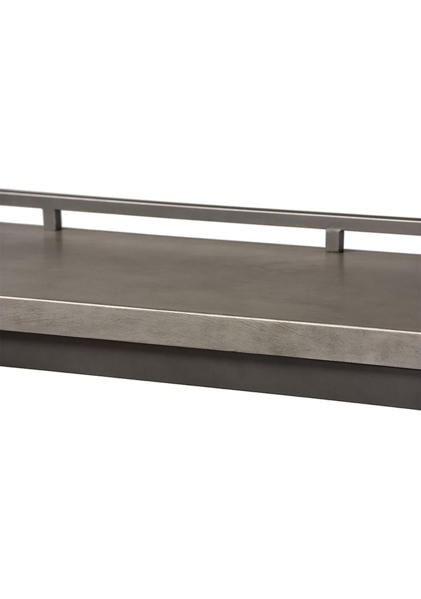 Noll Modern and Contemporary Grey Fabric Upholstered 3-Piece Multipurpose Metal Counter Table Set